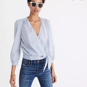 Madewell Blue & White Stripe Top - Size XS